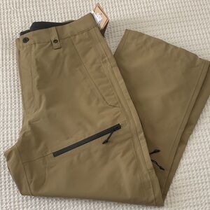 Vans Men's Tan Cargo Pants with Black Zippers